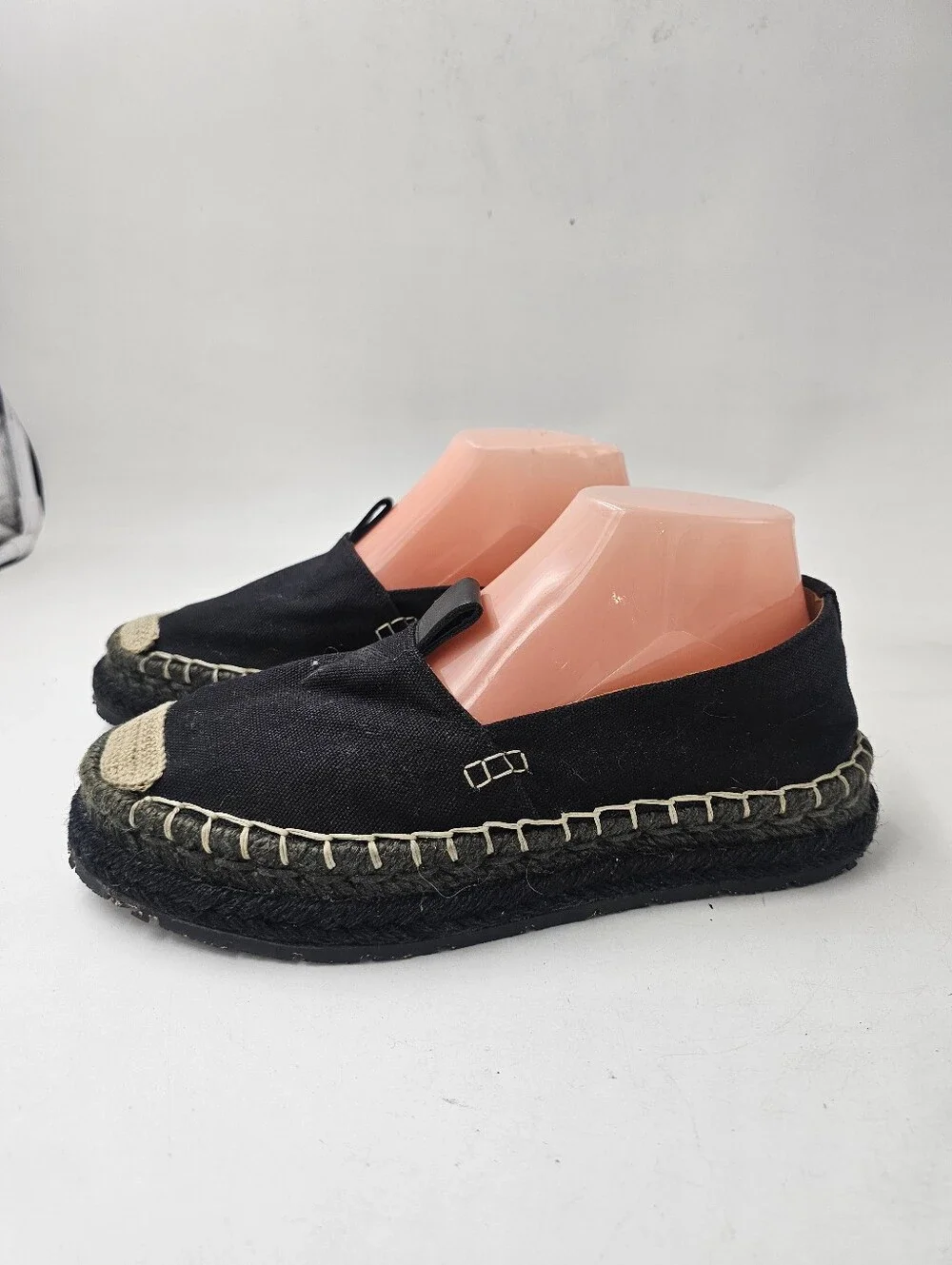 Acne Studios Bibiana Black Canvas Espadrilles Women's EU 39 Slip On Shoes-